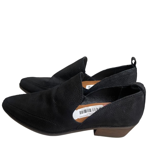 Lucky Brand Shoes - Lucky Brand Mahzan Black Leather Pointed Toe NWOT Loafer Booties Womens 6M